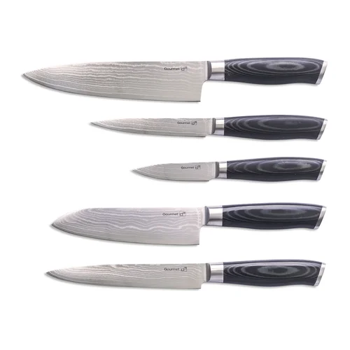 G21 Gourmet Damascus 6002216, 5 vnt Peilių rinkinys bambukiniame stende image 3
