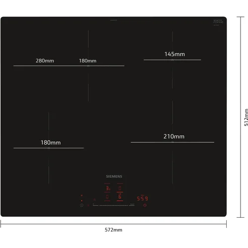 Įmontuojama indukcinė kaitlentė SIEMENS iQ300 EH601HFB1E, 60 cm image 3