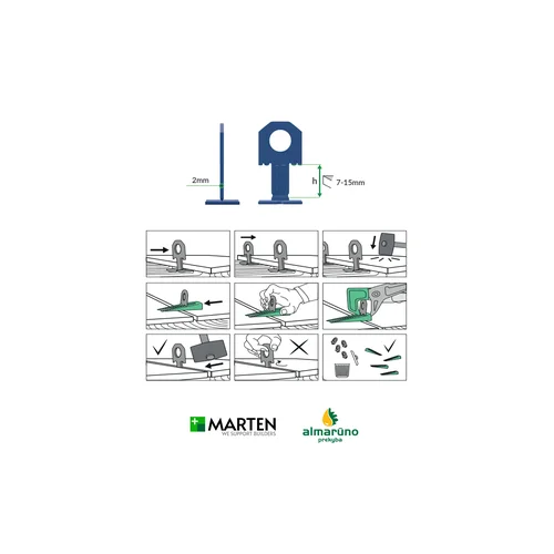 Marten plytelių inkaras 2,0 mm, 100 vnt. image 2