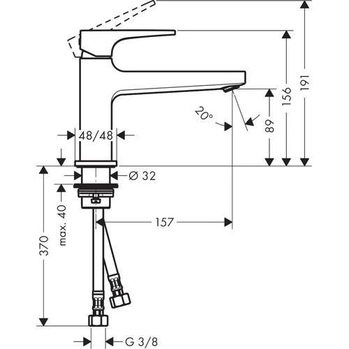Hansgrohe Metropol 32503000 Praustuvo maišytuvas Chromo image 2