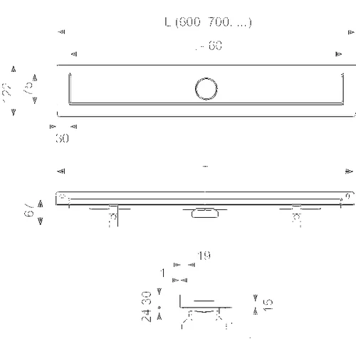 TECE 15100081 Dušo latako komplektas 800 mm su grotelėmis image 2