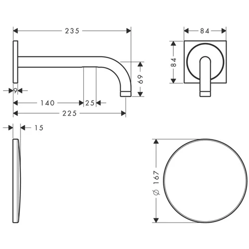 Hansgrohe AXOR 38120000 Potinkinis praustuvo maišytuvas Chromo image 2