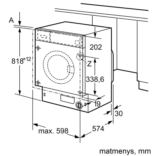 Bosch WIW28443 įmontuojama skalbimo mašina, 8 kg image 3