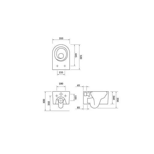 Cersanit UNITAZ PAKAB KOMPLEK Reel B838 Juodas matinis mygtukas image 3