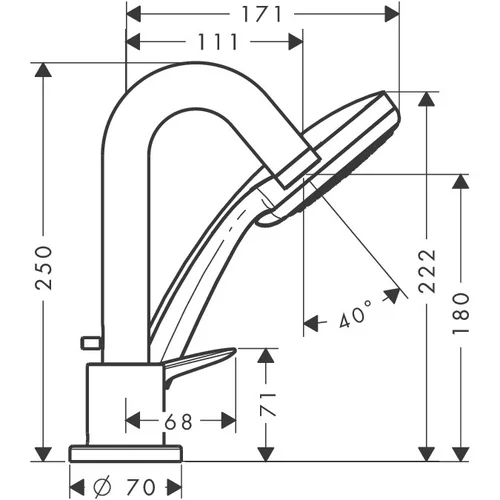 Hansgrohe Logis 71313000 vonios/dušo maišytuvas, 3 dalių image 2