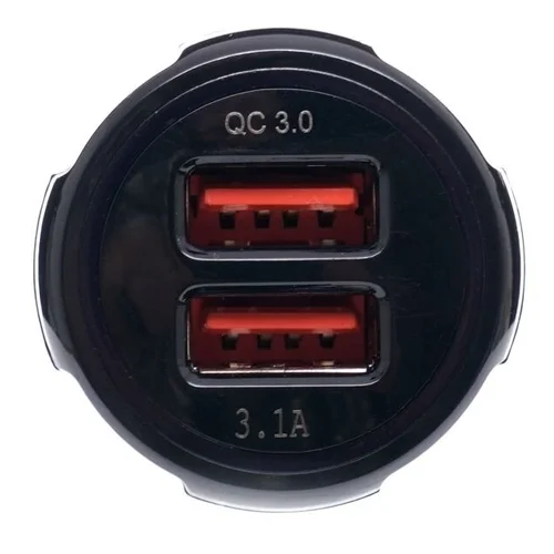 Įkroviklis automobilinis greito krovimo 12V/24V, USB/3.1A + USB/QC3.0 image 3