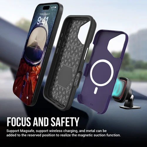 Perfectionists Triangle Mag Case Apple iPhone 16 violetinis image 2