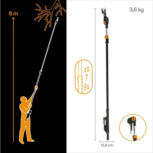 Fiskars eTreePruner pailgintas genėtuvas 2,4–4 m image 3