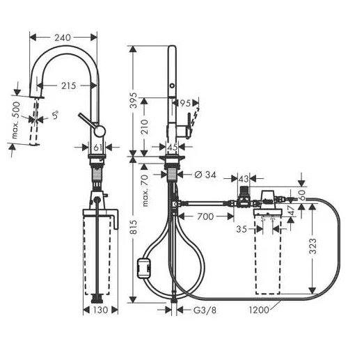 Hansgrohe 76826670 Virtuvinis maišytuvas Juodas matinis image 3