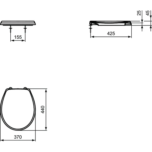 Ideal Standard Contour 21 WC dangtis universalus image 2