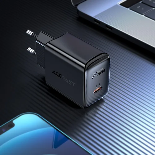 Acefast A21 GaN 30W USB-C Juodas Įkroviklis image 3