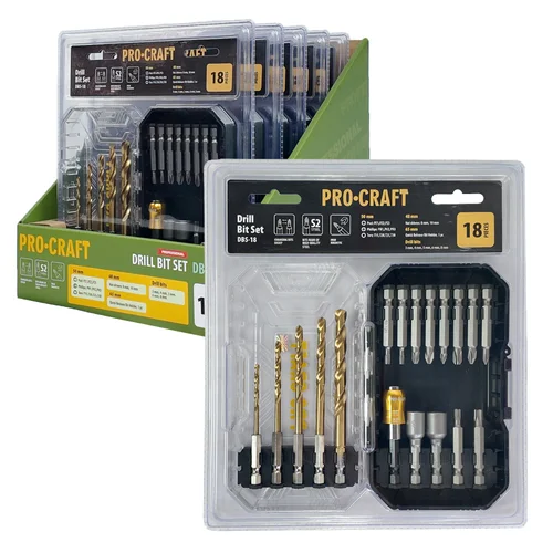 ProCraft DBS-18 Grąžtų ir antgalių rinkinys image 1