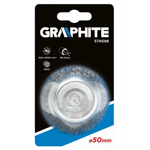 GRAPHITE Metalinis šepetys 50mm, nerūdijanti viela (trzpień image 2