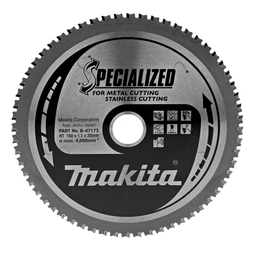 Makita B-47173 SPECIALIZED Pjovimo diskas 150X1.1X20mm 0° T60 image 1