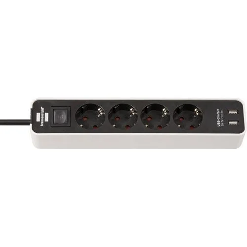 BRENNENSTUHL ECOLOR Buitinis ilgintuvas, 4 lizdai, 2 USB, 1,4 m image 1