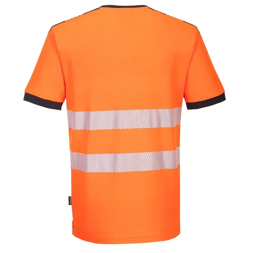 PORTWEST PW310 sportiniai marškinėliai su V apykakle - S, Oranžinė/Juoda image 2