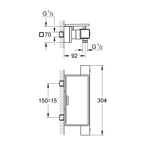 Grohe Grohtherm Cube 34491000 Termostatinis dušo maišytuvas image 2