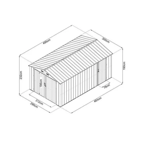 Metalinis garažas su sandėliuku, 15 m2 image 2