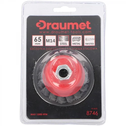 Draumet Šveitimo šepetys puodo tipo kampiniam šlifuokliui, M14, d-125mm, h-25mm image 2