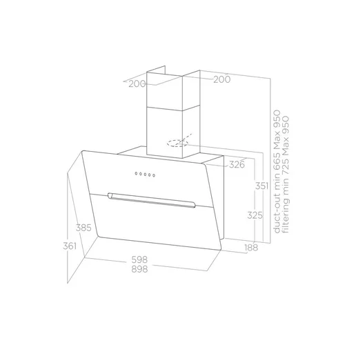 Baltas gartraukis Elica WISE WH/A/60, PRF0125647 image 3