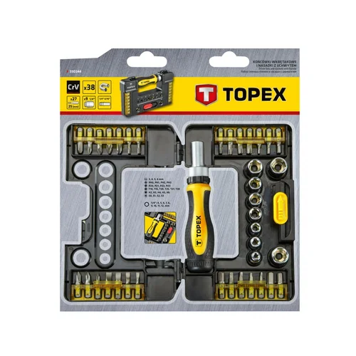 TOPEX Antgaliai keičiami su laikikliu, 1/4", 38 vnt. image 2