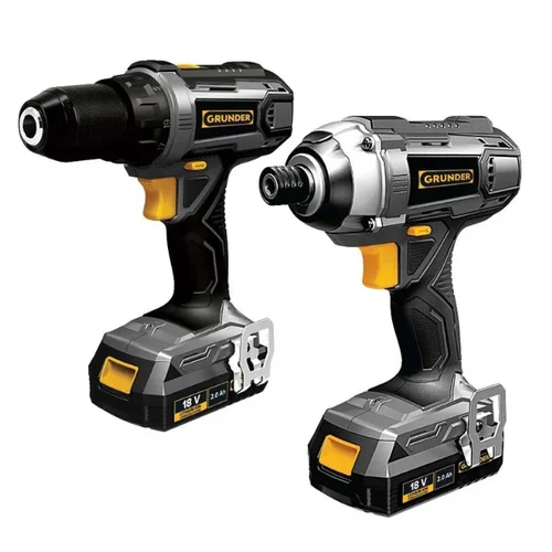 Grunder CD-L1218+CW-L1218E, 18 V, 1x2.0 Ah image 1