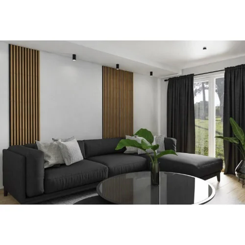 Tūrinė sienų danga BASIC 270 x 45 x 1 cm, juoda ir ąžuolo sp. 661 image 2