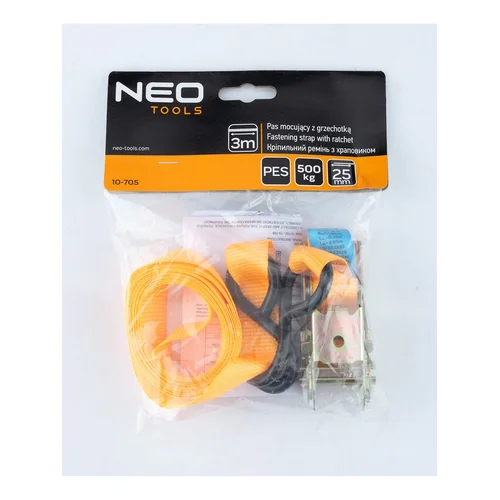 Neo Tools Bagažo tvirtinimo diržas 25 mm x 3 m su reketu image 2