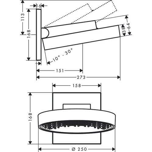 Hansgrohe Rainfinity 26226000 – dušo galva su sienine jungtimi image 2