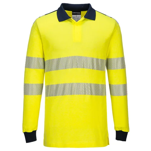 Portwest FR702 Liepsnoms atsparūs gero matomumo polo marškinėliai M, Yellow/Navy image 2