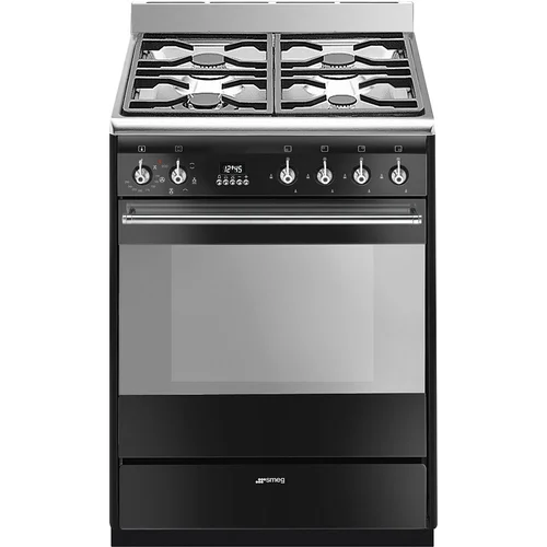 Dujinė viryklė su elektrine orkaitė Smeg SUK61MBL9, 60 cm, Juoda image 1