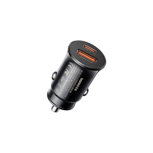 Remax RCC358 30W USB-C/USB-A Automobilinis įkroviklis Juodas image 1