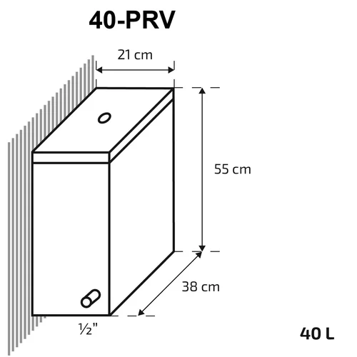 Skamet P-11640 PRV dešininė krosnelė su 40 L nerūd. plieno vandens talpa image 3
