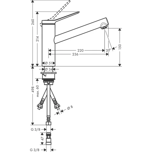 Hansgrohe Zesis M33 74806000 plautuvės maišytuvas Chromo image 3