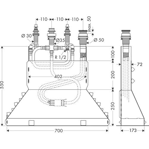 Hansgrohe 13444180 Potinkinis montavimo rinkinys 4 dalių image 2