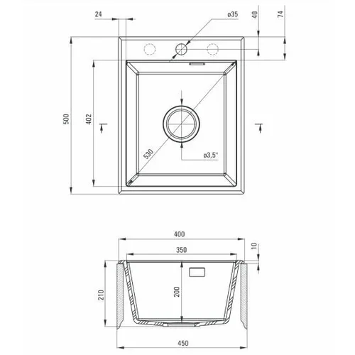 Deante Eridan ZQE S104 granitinė plautuvė metalo pilka image 2