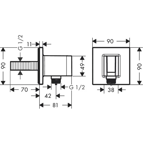 Hansgrohe FixFit E 26889000 sieninis išėjimas su dušo laikikliu image 2