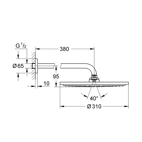 Grohe Cosmopolitan 310 Dušo galva, 26066BE0, poliruotas nikelis image 2
