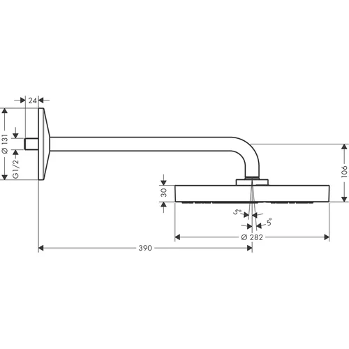 Hansgrohe AXOR One 48491800 Viršutinis dušas 280 mm image 2