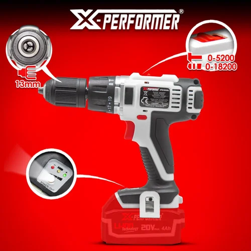 X-PERFORMER XP2CID20LI belaidis gręžtuvas be akumuliatoriaus image 2