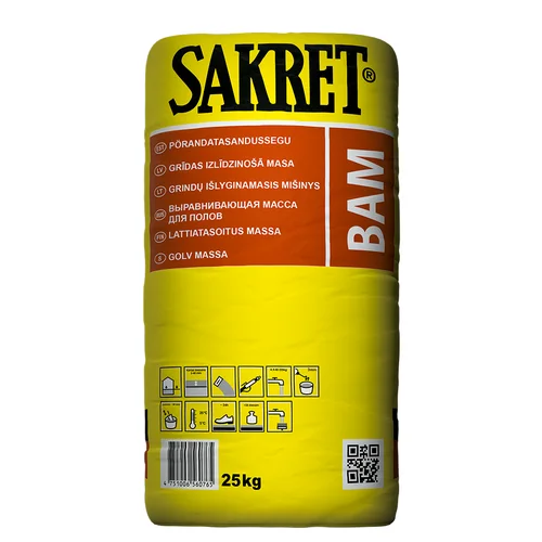 SAKRET BAM išlyginamasis grindų mišinys, 3-40 mm, 25 kg image 1