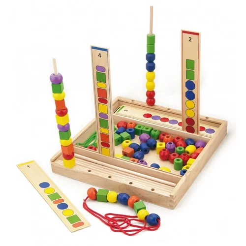 Viga Toys Medinių karoliukų dėlionė image 1