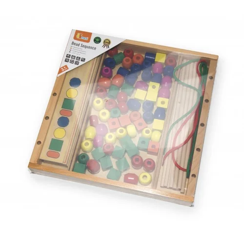 Viga Toys Medinių karoliukų dėlionė image 3