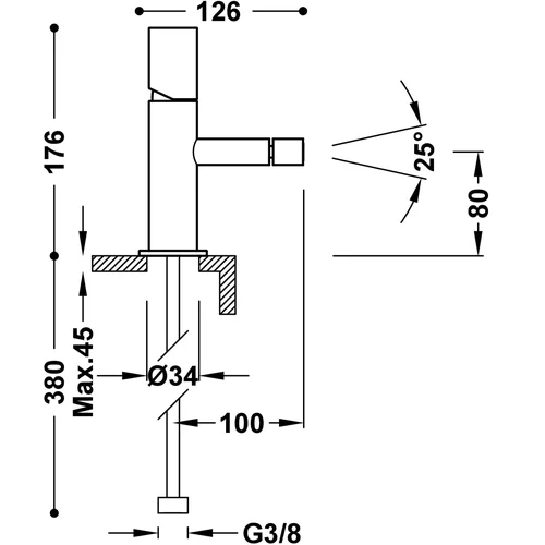 Tres Study Exclusive bidė maišytuvas Chromo image 3