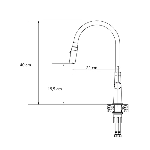 QUADRON GINA plautuvės maišytuvas su lanksčia žarna, juodas image 2