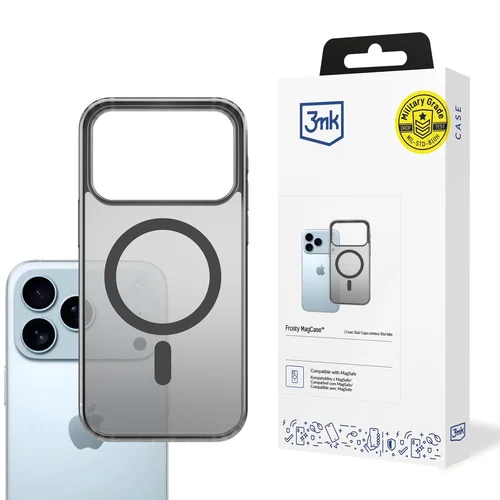Dėklas 3mk Frosty MagCase Apple iPhone 17 Pro Juodas image 1