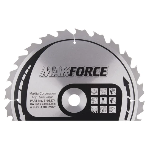 Makita B-08274 MAKFORCE 355x30x3 mm, 20°, T24 image 1