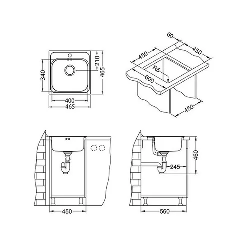Alveus Basic 140 Nerūdijančio plieno plautuvė image 3