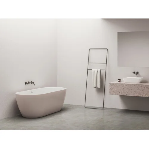 Vonia Freedom O Tec 170x77, laisvai pastatoma, Alabaster Pink/balta, sifono dangtelis baltos spalvos image 1