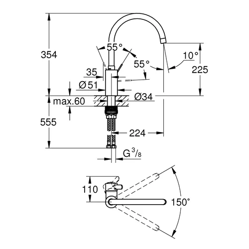 Grohe Eurosmart Cosmopolitan 32843002 chromo image 2